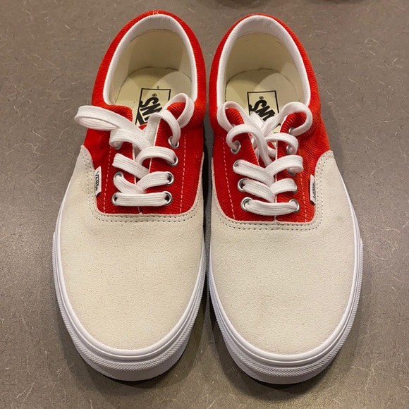 Vans Other - Off white suede/red Vans sneakers